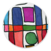 Rechthoekstrips met cirkelaccent, warm en koel keramische knop (Voorkant)