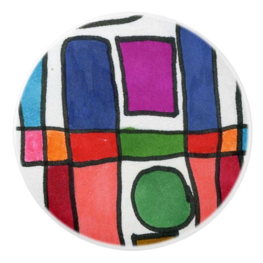 Rechthoekstrips met cirkelaccent, warm en koel keramische knop (Voorkant)