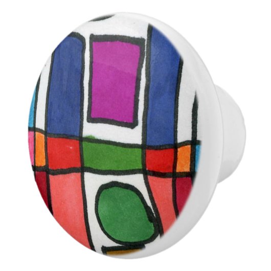 Rechthoekstrips met cirkelaccent, warm en koel keramische knop (Rechts)