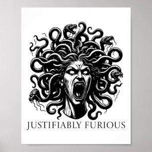 Rechtmatig Woedende Medusa Griekse Mythologie Femi Poster