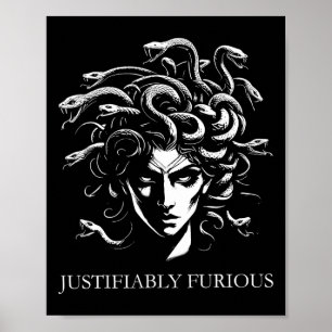 Rechtmatig Woedende Medusa Griekse Mythologie Femi Poster