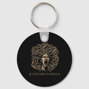 Rechtmatig Woedende Medusa Griekse Mythologie Femi Sleutelhanger