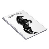Rechtop Black Horse Notitieboek met aangepaste tek (Rechterzijde)