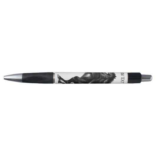 Rechtop Black Horse Pen met aangepaste tekst (Voorkant)