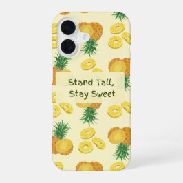 Rechtop, blijf zoet Ananas patroon iPhone 16 Hoesje