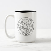 Rechtop en niet huilen - Circular Gallifreyan Tweekleurige Koffiemok (Links)
