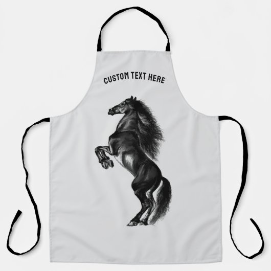 Rechtop Paard Schort Gift met Aangepaste Tekst Naa (Voorkant)