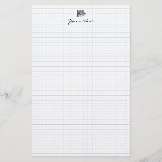 rechtop Piano Briefpapier (Voorkant)