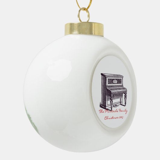  rechtop Piano Keramische Bal Ornament (Links)