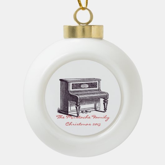  rechtop Piano Keramische Bal Ornament (Voorkant)
