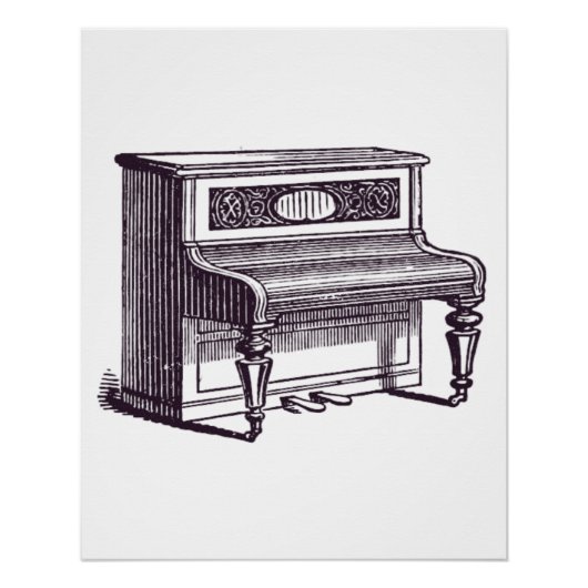 rechtop Piano Poster (Voorkant)