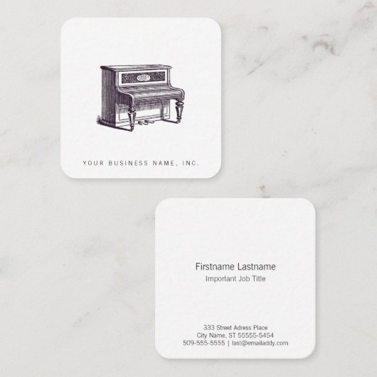  rechtop Piano Vierkante Visitekaartje (Voorkant / Achterkant)