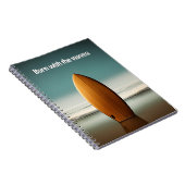 Rechtop surfplank met surfer quote notitieboek (Rechterzijde)