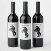 Rechtop Wild Horse Wine Label met aangepaste tekst Wijn Etiket (Flessen)
