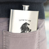 Rechtop Wild Paard Flask Gift met aangepaste tekst Flacon (Voorbeeld)