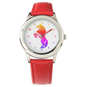 Rechtop wild paard horloge