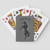 Rechtop zwart paard speelkaarten met aangepaste te (Achterkant)