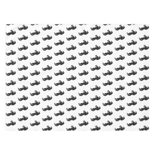 Rechtop zwart paard tafelkleed (Voorkant (Horizontaal))