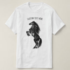 Rechtop zwart wild paard T-shirt met aangepaste te