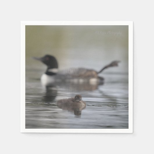 Rechtoprakkende fuut servet (Voorkant)