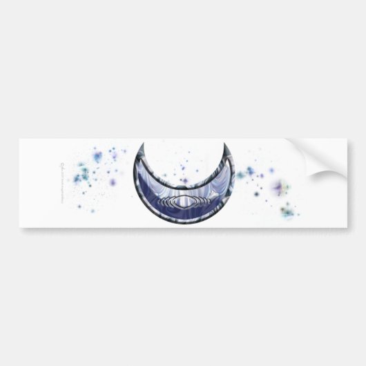 Rechtopstaande Halve Maan Bumper Sticker (Voorkant)