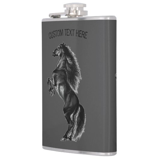 Rechtopstaande Paardenfles - Aangepaste tekst en k Heupfles (Links)