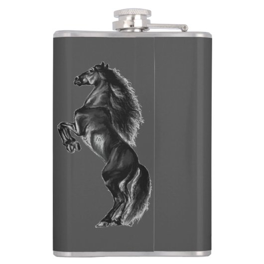 Rechtopstaande Paardenfles - Aangepaste tekst en k Heupfles (Achterkant)