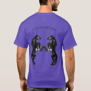 Rechtopstaande Wilde Paarden T-Shirt met Aangepast