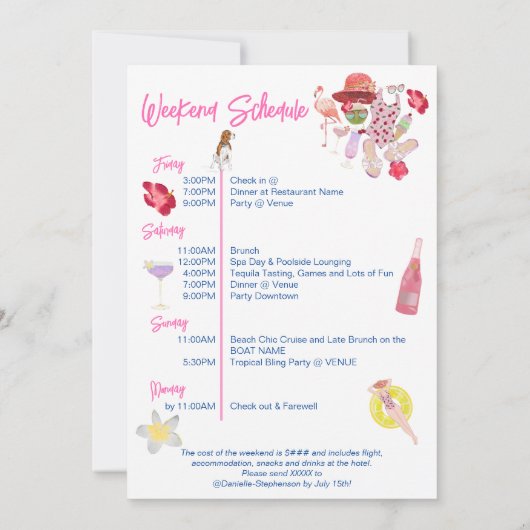 Rechts Bach Bachelorette Weekend Getaway Route Kaart (Achterkant)