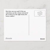 Rechts brein, Briefkaart met linkse brein (Achterkant)