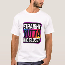Rechts buiten de Kast regenboog T-shirt