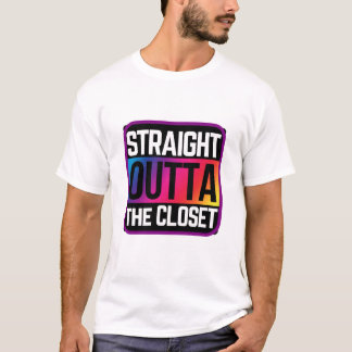 Rechts buiten de Kast regenboog T-shirt