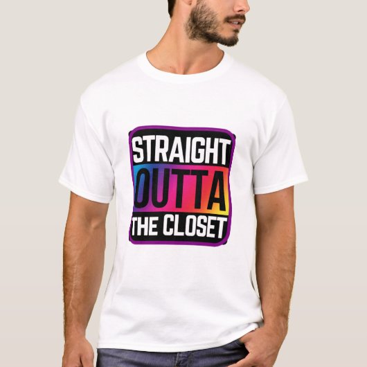 Rechts buiten de Kast regenboog T-shirt (Voorkant)