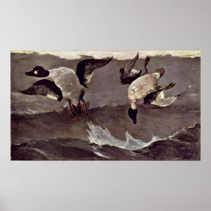 Rechts en links door Winslow Homer Poster