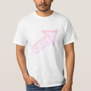 Rechts en omhoog pijl Stippen T-shirt