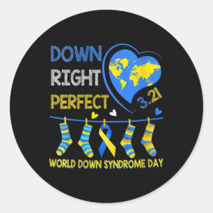 Rechts geperfectioneerd - World Down Syndroeness Ronde Sticker