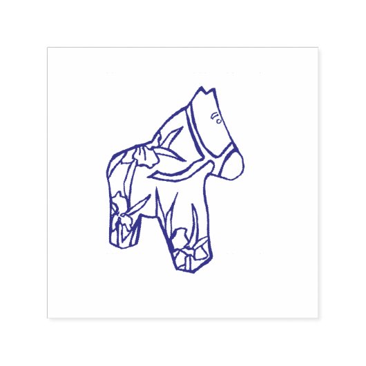 Rechts Gezicht Iris Paard Zelfinkende Stempel (Design)