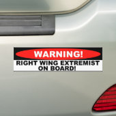 Rechts kijken Extremist aan boord Bumpersticker (Op auto)