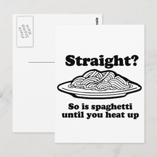 RECHTS? Net zoals spaghetti Briefkaart (Voorkant / Achterkant)