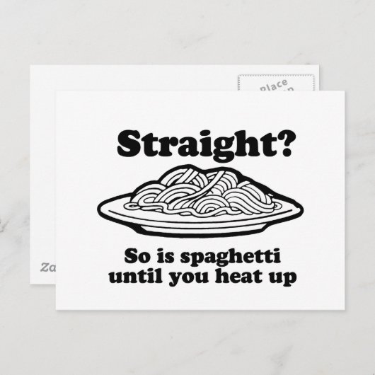 RECHTS? Net zoals spaghetti Briefkaart (Voorkant / Achterkant)