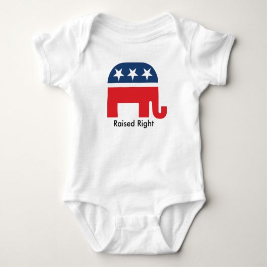 Rechts opstaande Republikeinse Olifant Unisex Baby Romper (Voorkant)