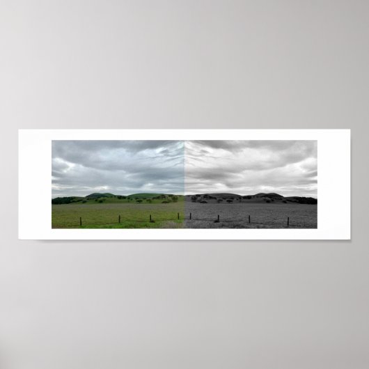 Rechts van de weg reflectie fotografie poster (Voorkant)