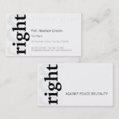 Rechts! Visitekaartje (Voorkant / Achterkant)