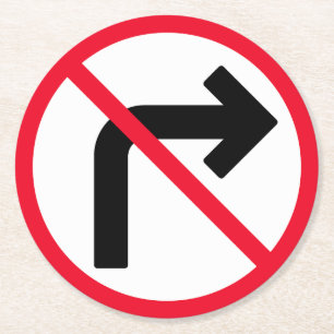Rechtsaf verboden teken Aangepaste ronde Onderze Kartonnen Onderzetter