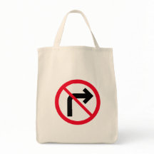 Rechtsaf verboden teken | Canvas tas voor kruideni