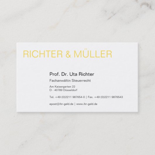 Rechtsanwälte Visitenkarte Visitekaartje (Voorkant)