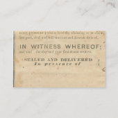 Rechtsdocument Ephemera, Kaart van de Rustic Lawye Visitekaartje (Achterkant)