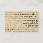 Rechtsdocument Ephemera, Kaart van de Rustic Lawye Visitekaartje (Voorkant)