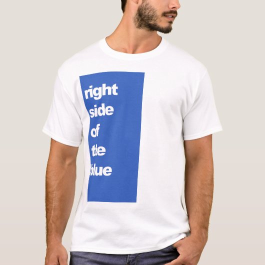 Rechtse zijde van het T-shirt blauw Snooker (Voorkant)