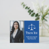 Rechtsfoto Weegschaal van de Rechtvaardigheid Blau Briefkaart (Staand voorkant)